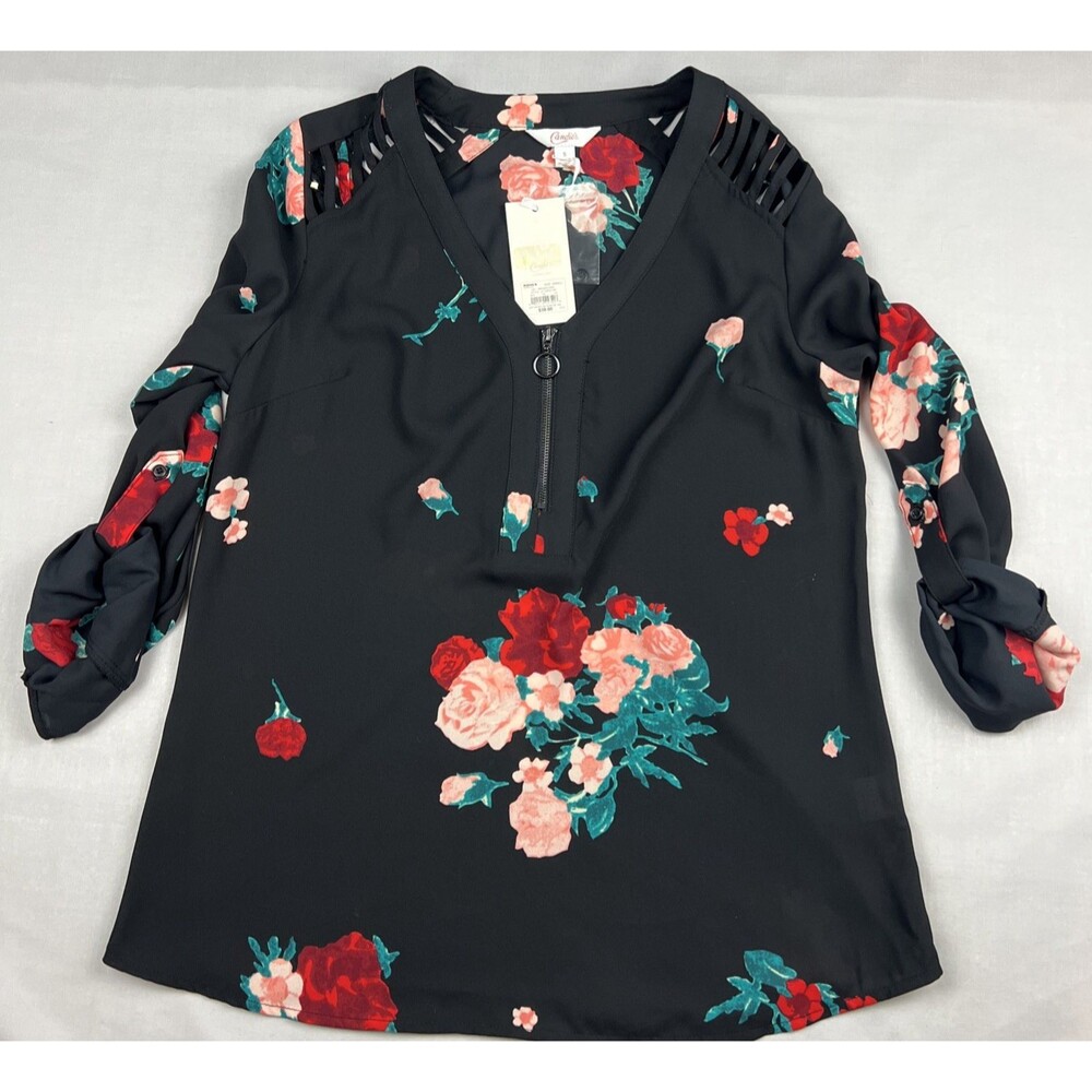 Candie’s Floral Sheer Top Small NWT